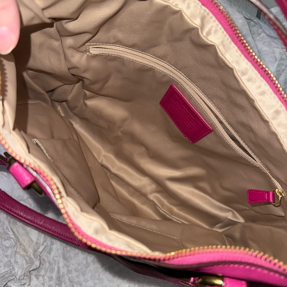 Coach Women's Deep Purple Leather Shoulder Bag - Picture 2 of 3